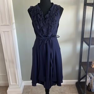 Zara navy wrap dress